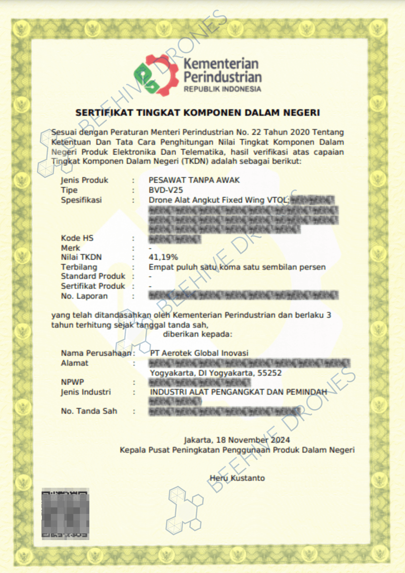 41% TKDN Indonesian-Made Drone
